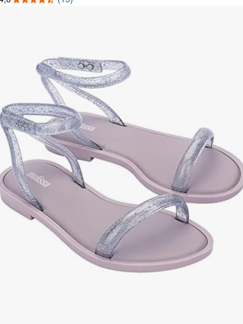 Melissa Lilac Sandals with Silver Glitter Straps
